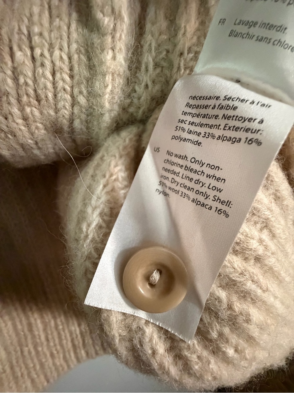 Cos Spread Collar Wool Alpaca Blend Cardigan In Beige - Picture 5 of 7